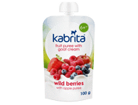 Tyrė KABRITA obuoliai, miško uogos, grietinėlė 6 + 100 g, 100 g