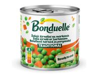 Konservuoti žalieji žirneliai BONDUELLE su morkomis, 400 g