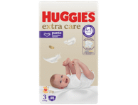 Sausk. HUGGIES EXTRA CARE S3, 6–11 kg, 48 vnt.


