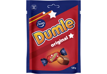 Pieninio šokolado saldainiai FAZER DUMLE su irisų įdaru, 120 g