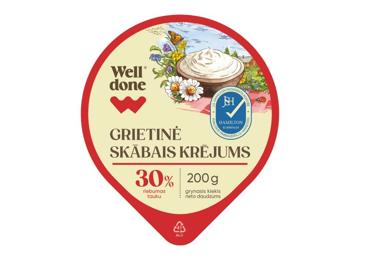 Grietinė WELL DONE, 30 % rieb., 200 g - 2