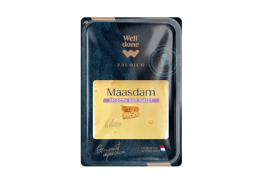 Maasdam sūris WELL DONE PREMIUM 45%, riek., 120 g