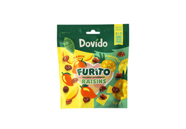Razinos DOVIDO FURITO, ananasų ir mangų skonio, 112 g