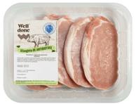 Kiaulienos nugarinės pjausniai WELL DONE, užauginta be antibiotikų, 360 g