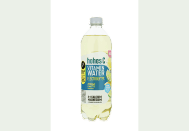 Gazuotas aromatizuotas citrinų ir laimų skonio gaivusis gėrimas HOHES C Water Electrolytes su kalciu, magniu ir 6 vitaminais, 750 ml