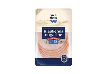 Pjaust. karštai rūkyta kiaulienos nugarinė WELL DONE, a. r., 100 g