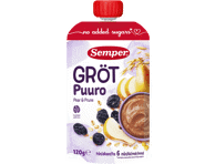 Paruošta vartoti košė SEMPER su kriauše, dž.slyvomios, nuo 6mėn., 120g