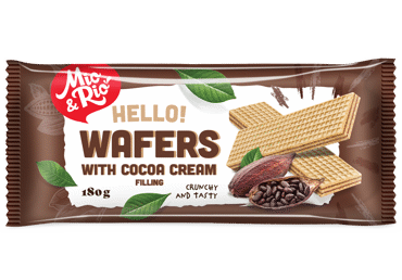 Vafliai MIO&RIO su kakavos skonio kremo įdaru, 180 g, 180 g