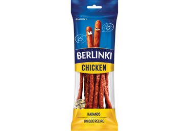 K. r. vytintos vištienos dešrelės BERLINKI, II r., 85 g
