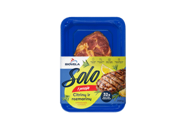 Sausai marinuotas kiaulienos sprandinės kepsnys rozmarinų ir citrinų skonio marinate, 200 g
