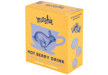 Uogų tyrė arbatai MASHIE su juod. serbentais ir pipirmėtėmis, 180 g - 2