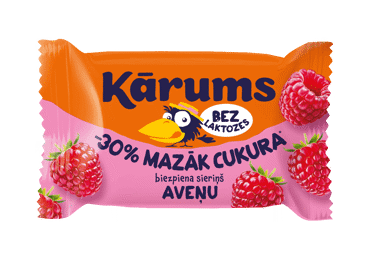 Varškės sūrelis be laktozės KĀRUMS, aviečių skonio, 22,8 %, 40 g
