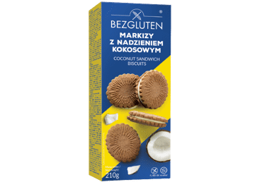 Sausainiai BEZGLUTEN su kokosiniu pertepimu (be glitimo), 210 g