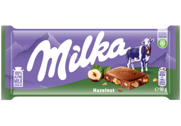 Pieninis šokoladas su smulkintais lazdynų riešutais MILKA, 90 g