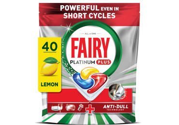 Automatinių indaplovių kapsulės FAIRY Platinum+ Lemon, 40vnt
