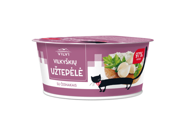 VILKYŠKIŲ varškės užtepėlė su česnakais, 18 % rieb., 150 g