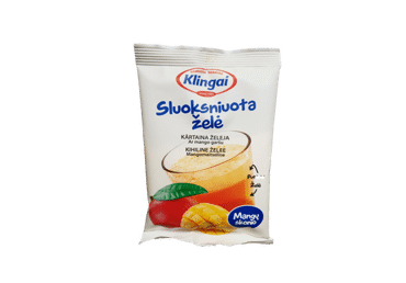 Sluoksniuotas želė desertas, mangų skonio, 80 g