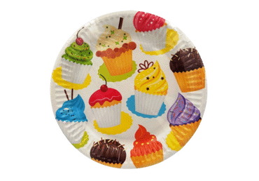 Popierinės lėkštutės CUPCAKE PARTY, 18 cm, 8 vnt., 1 vnt.