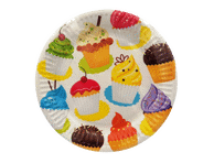 Popierinės lėkštutės CUPCAKE PARTY, 18 cm, 8 vnt., 1 vnt.