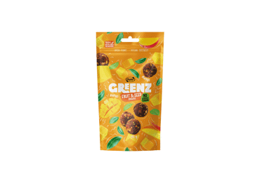 	Vaisių ir sėklų užkandžiai RŪTA GREENZ su mangais, 80 g