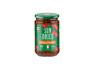 Smulkinti saulėje džiovinti pomidorai WELL DONE, 280 g