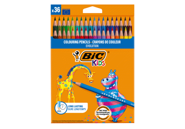 Spalvoti pieštukai BIC KIDS, 36 vnt.