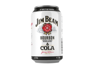 Gazuotas alkoholinis kokteilis JIM BEAM & COLA, 330 ml