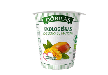 Ekologiškas jogurtas su mangais DOBILAS, 3,1 % rieb., 300 g