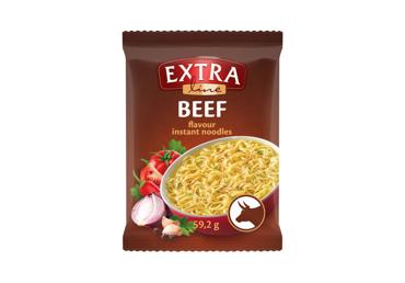 Greitai paruošiami makaronai EXTRA LINE, jautienos skonio, 59,2 g