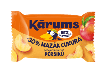 Varškės sūrelis be laktozės KĀRUMS, persikų skonio, 22,9 %, 40 g