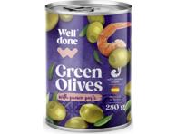 Žaliosios alyvuogės WELL DONE, įdarytos krevečių pasta, 280 g