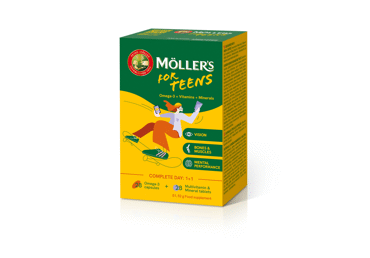 Žuvų taukai MÖLLR’S FOR TEENS 28+28, 56 vnt
