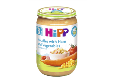 Ekolog. makaronai HIPP su kumpiu ir daržovėmis, nuo 8 mėn., 220 g