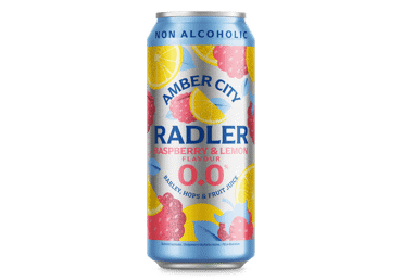 Nealkoholinis alaus kokteilis Amber City Radler RaspLem 0,0% 0,5L