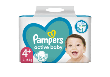 Sauskelnės PAMPERS ACTIVE BABY MAXI PACK 4+ (10-15 kg), 54 vnt.