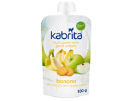 Tyrė KABRITA obuoliai, bananai, sausainiai, grietinėlė 8+100, 100 g