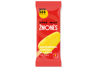 Mandarinų ir kokosų skonio sorbetas SUN365 & ŽMONĖS, 70 g