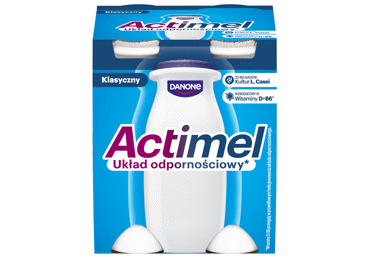 Natūralus saldintas jogurtinis gėrimas ACTIMEL su L. casei, vitaminais B6 ir D, 4 x 100 g, 1,5 % rieb., 400 g