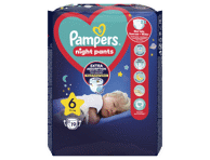 Sauskelnės-kelnaitės PAMPERS Night Pants, Value Pack, 6 dydis, 19 vnt.