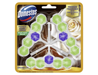 Tualeto gaiviklis ir valiklis DOMESTOS WHITE ROSE, 3 x 50 g, 150 g
