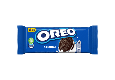 Kakaviniai sausainiai OREO su vanilės skonio įdaru, 44 g