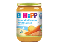 Ankst. morkų ir bulvių tyrelė HIPP su lašišomis (nuo 4 mėn.), 190 g