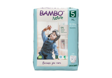 #Sauskelnės-kelnaitės BAMBO NATURE PANTS 5 (12-18 kg), 19 vnt.