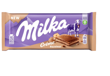 Pieninis šokoladas MILKA su lazdynų riešutų įdaru, 85 g