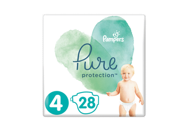 Sauskelnės PAMPERS PURE 4 (9-14 kg.), 28 vnt.