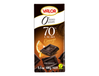 Becukris Juodas šokoladas VALOR 70% su apelsinais, 100 g