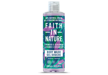 Kūno prausiklis FAITH IN NATURE LEVANDER&GERANIUM, 400 ml