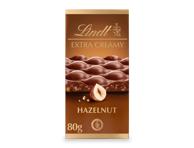 Pieninis šokoladas LINDT EXTRA CREAMY su lazdynų riešutais, 80 g