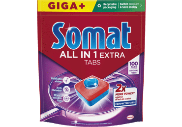 Indaplovių tabletės SOMAT ALL IN ONE EXTRA, 100 vnt.