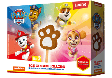 Ledai LEONE PAW PATROL, šokolado ir vanilės sk., 198 g